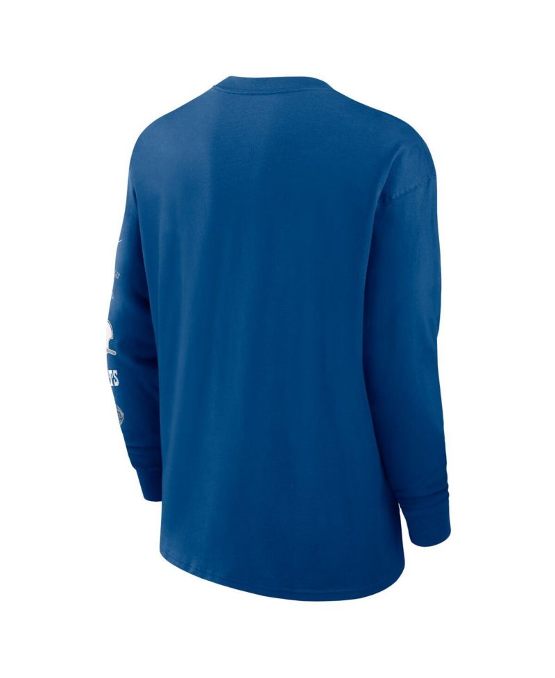 Men's Blue Indianapolis Colts Rewind Heavy Max 90 Pocket Long Sleeve T-Shirt