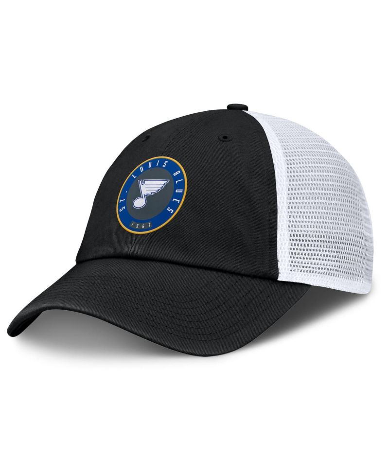 Men's Black/White St. Louis Blues Averie Trucker Adjustable Hat