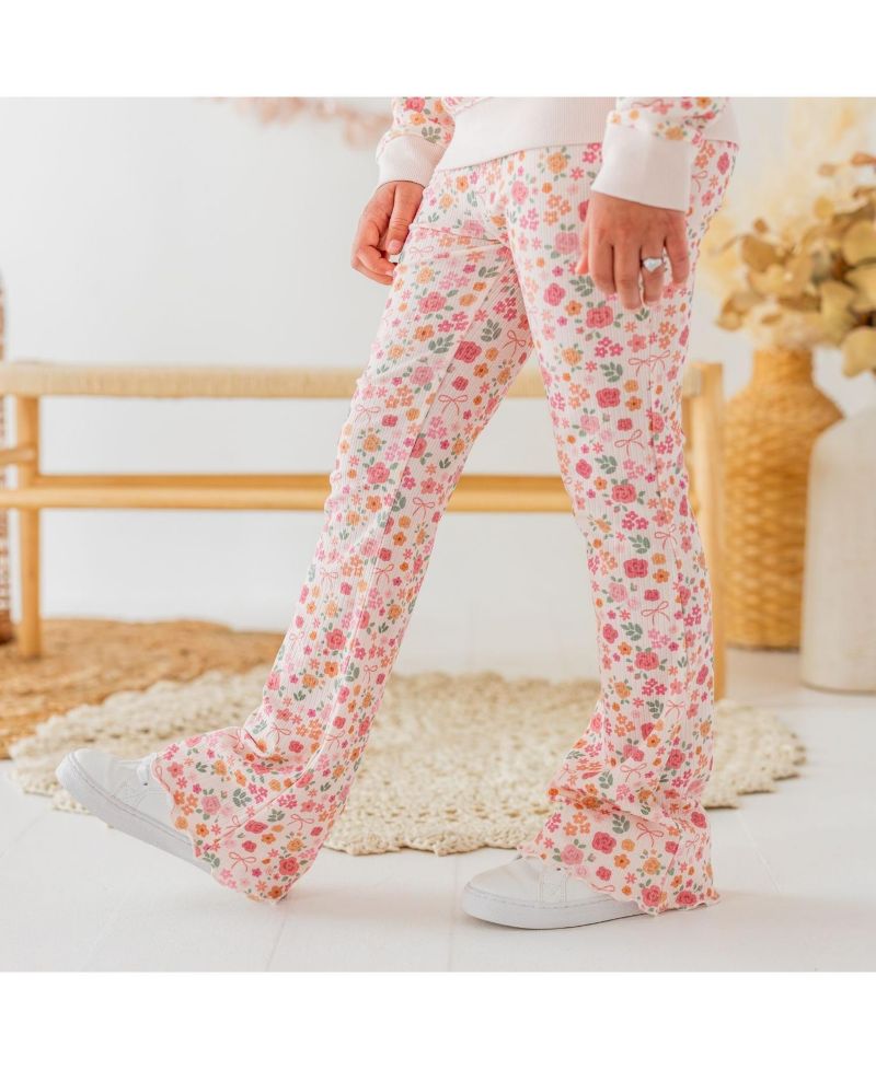 Little Girls Berry Floral Flare Legging