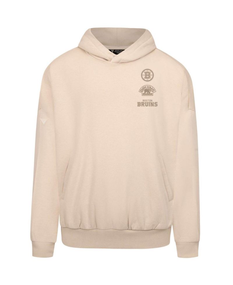 Men's Cream Boston Bruins Contact Stamp Pullover Hoodie