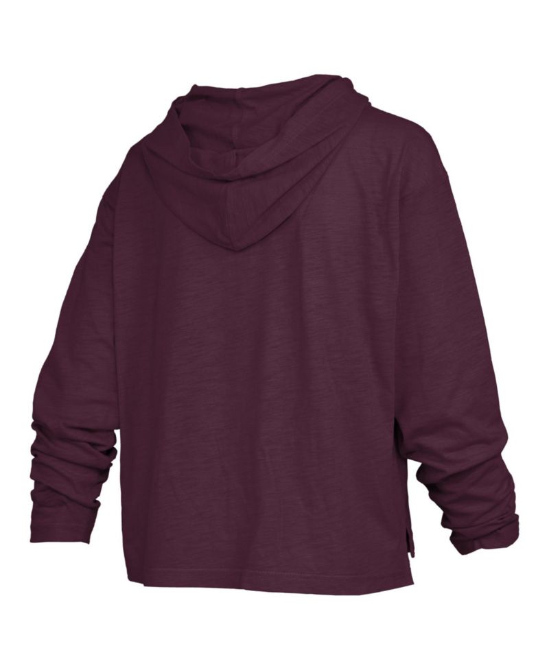 Women's Castillo Texas A&M Aggies Oversized Slub Long-Sleeve Hooded T-Shirt