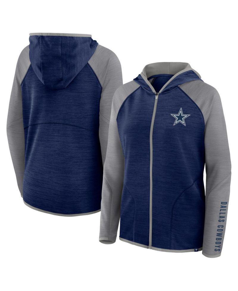 Women's Navy Dallas Cowboys Plus Size End Around Pass Full-Zip Hoodie