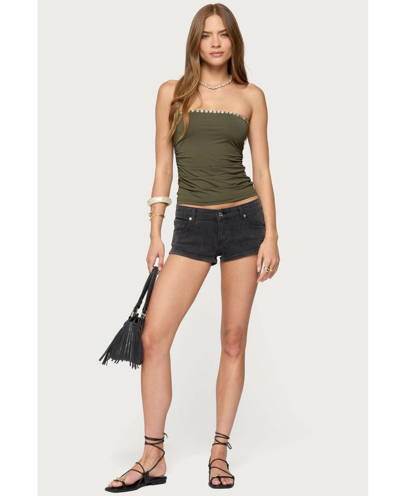 Womens Liat Ruched Built In Bra Tube Top