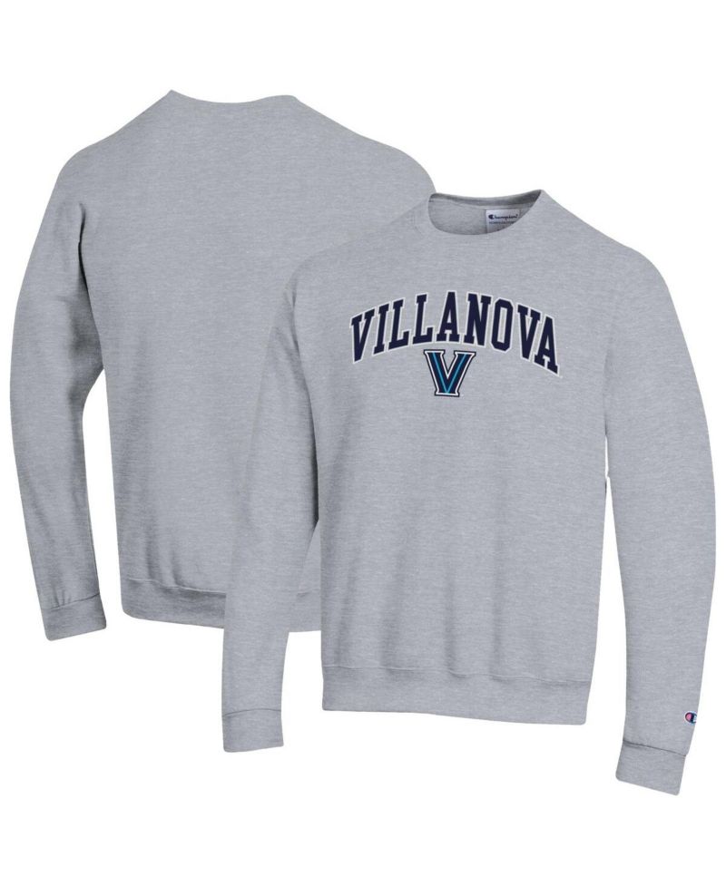 Men's Heather Gray Villanova Wildcats Arch Over Logo Pullover Sweatshirt