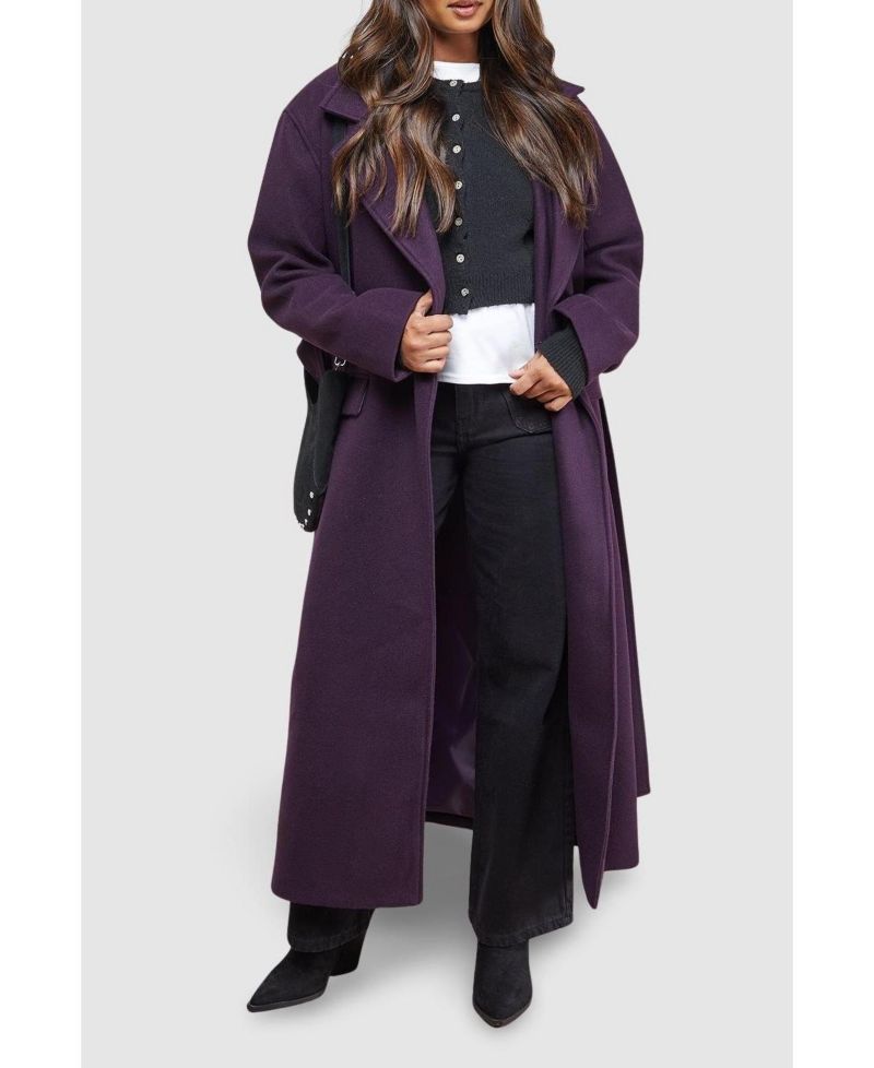 Women's Tie Belt Detail Midi Coat