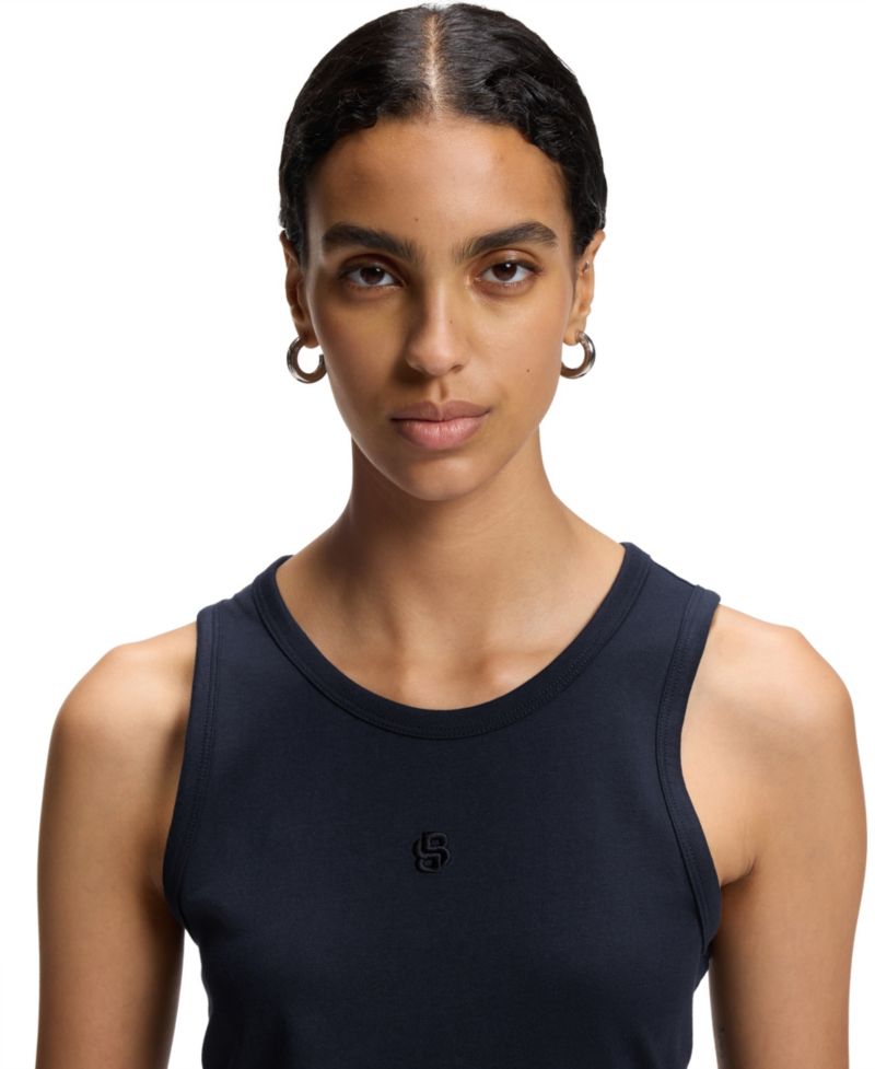BOSS by Women's Slim-Fit Crewneck Cotton-Modal Blend Tank Top