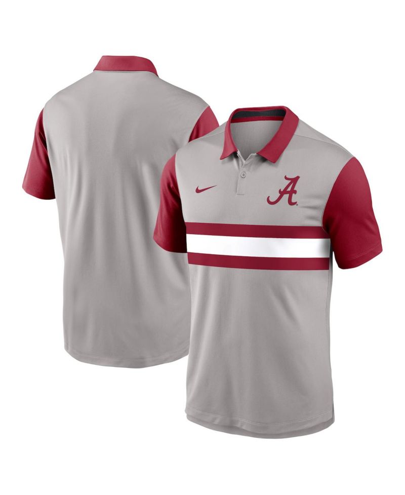 Men's Gray/Crimson Alabama Crimson Tide Vapor Performance Polo Shirt