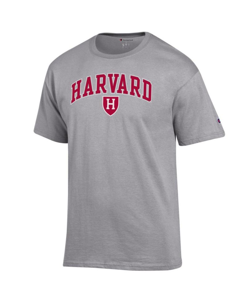 Men's Heather Gray Harvard Crimson Arch Over Logo T-Shirt