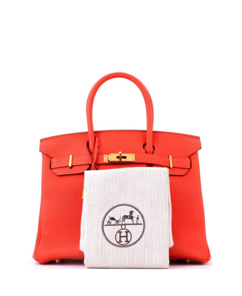 Birkin 30 Handbag Orange Togo with Gold Hardware