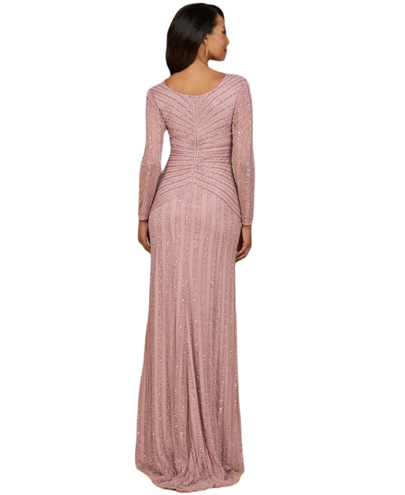 Women's Long Sleeve Beaded Gown