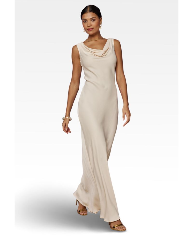 Women's Pandy Satin Cowl Bridesmaid Dress