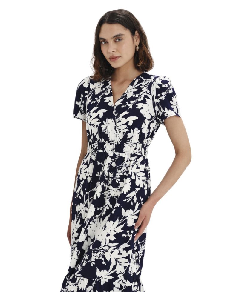 Women's Deena Wrap Floral Short-Sleeve Midi Dress