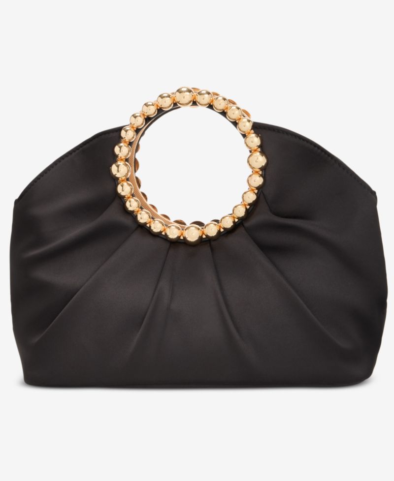Ring Handle Satin Clutch
