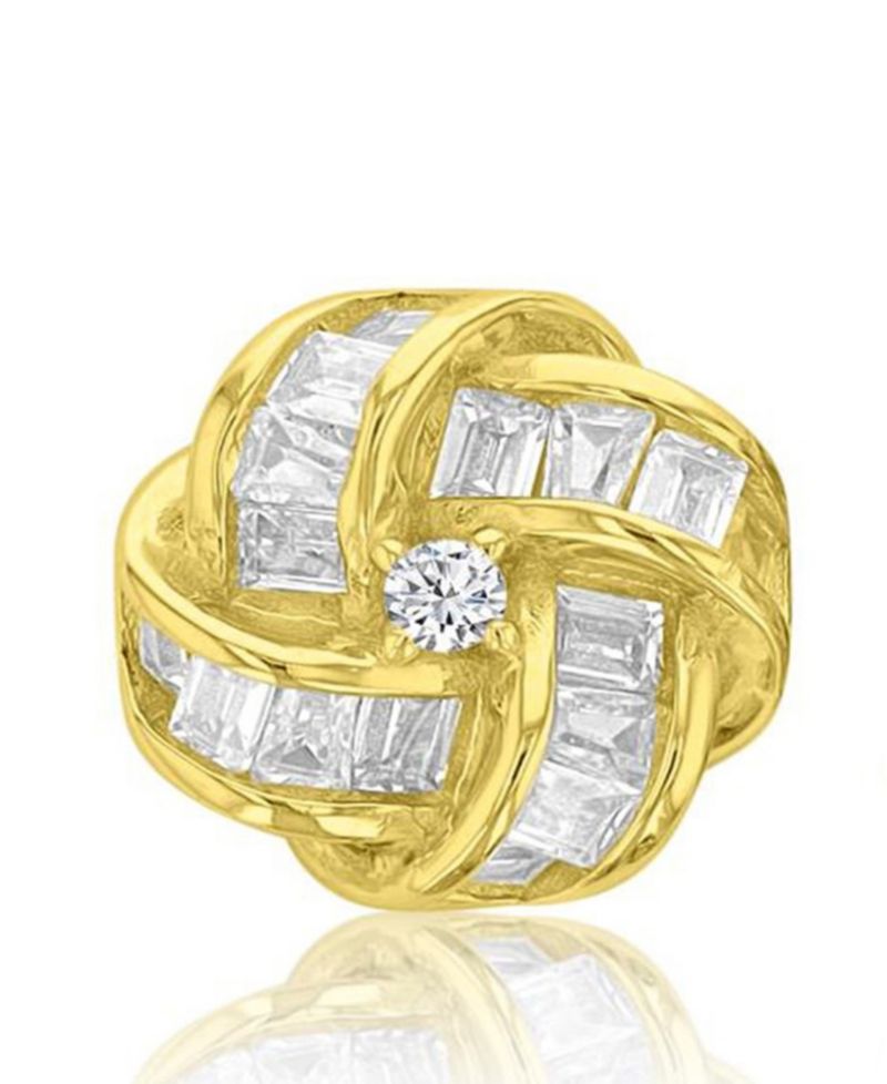 14k Gold-Plated Facet Knot Stud Earrings