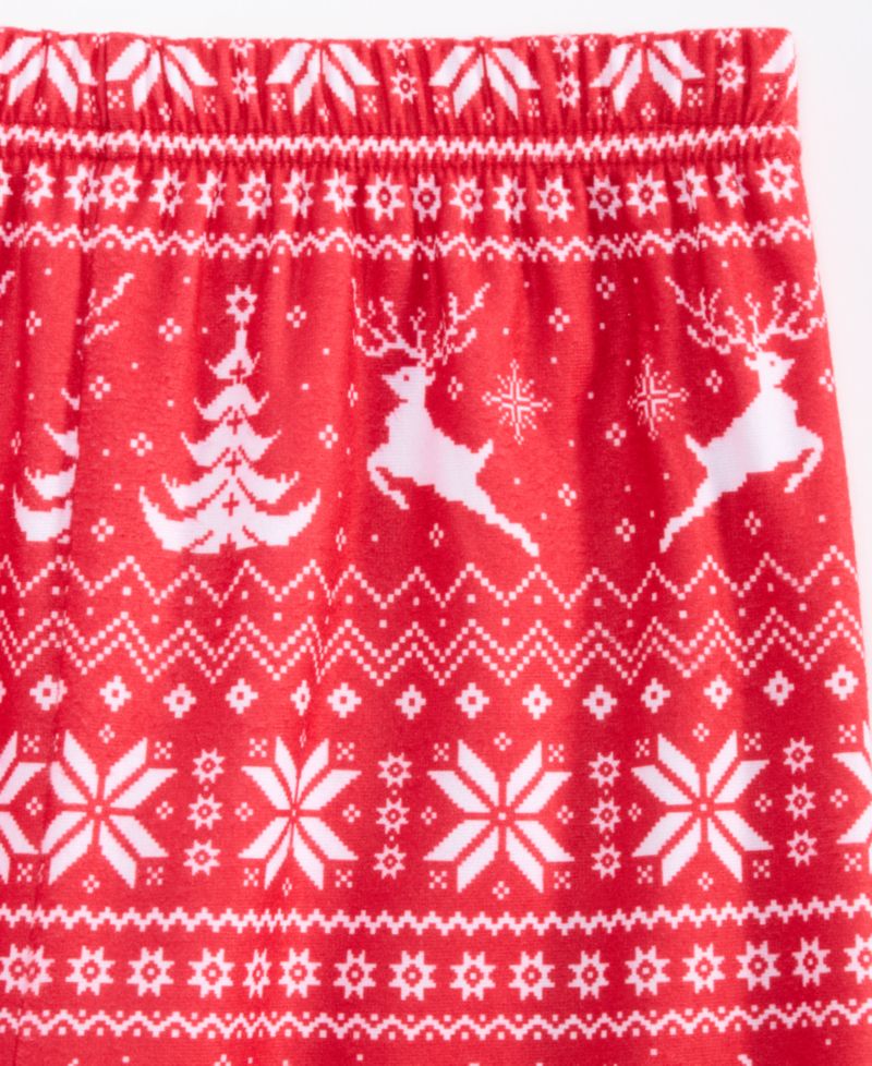 Kids 2T-16 Deer Fair Isle Fleece Pajama Pants