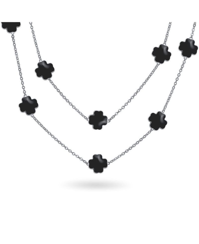 Enamel Flower Strand Necklace