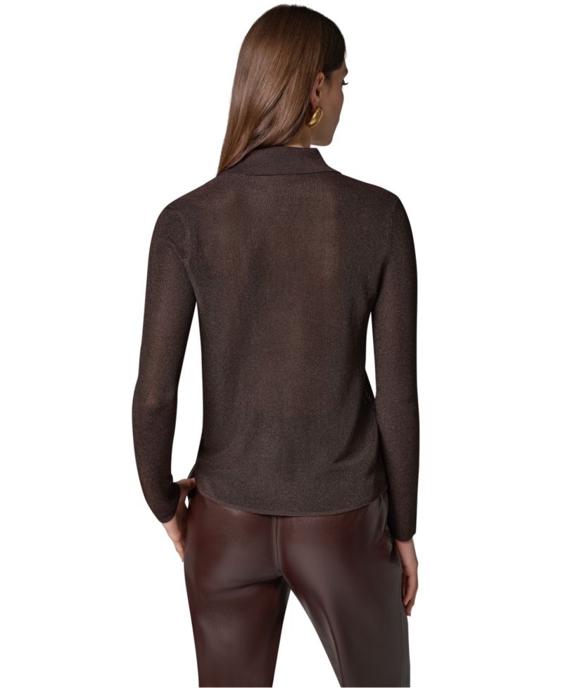Petite Long-Sleeve Fitted Polo Shirt