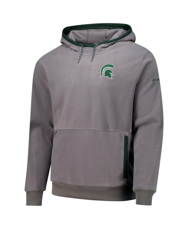 Men's Gray Michigan State Spartans Flanker Fleece Pullover Hoodie