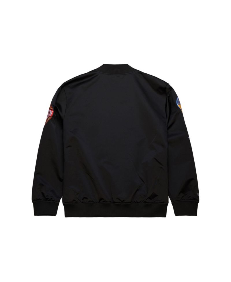 Men's Black Golden State Warriors Blackout Collection Vintage Full-Snap Satin Jacket