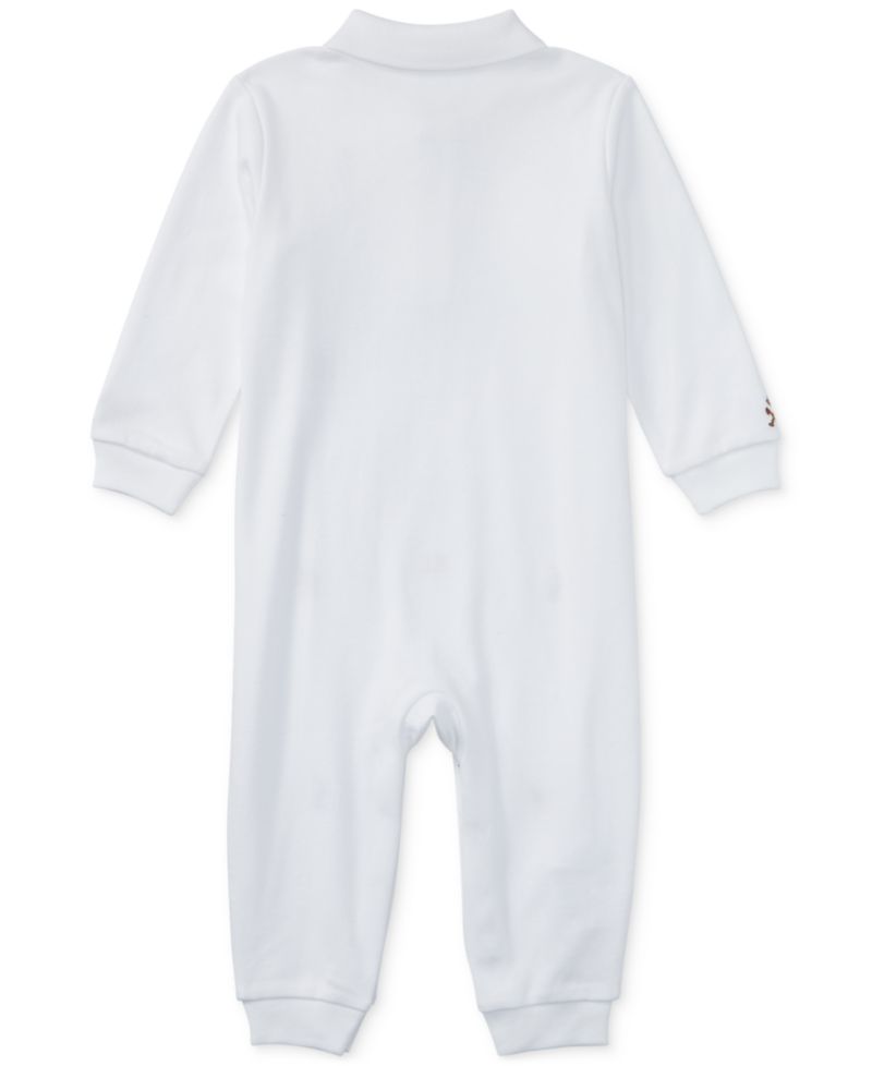 Baby Boys Embroidered Polo Cotton Coverall
