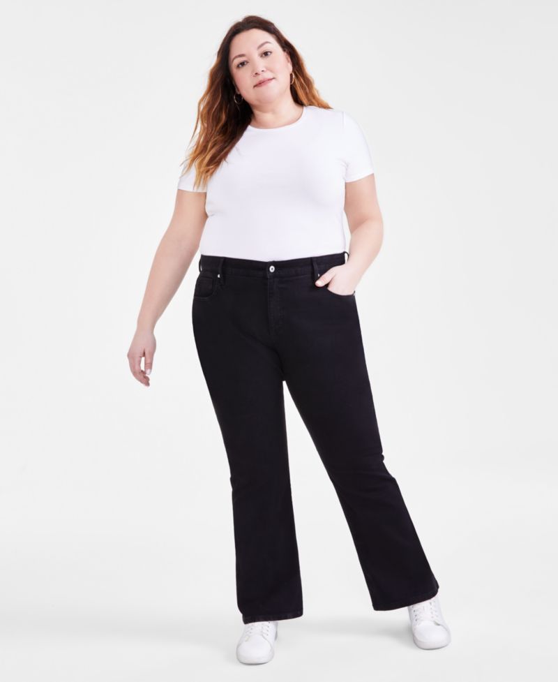 Petite Mid-Rise Curvy Bootcut Jeans, Petite & Petite Short