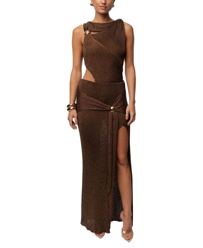 Women's Hazel Metallic Wrap High-Waisted Skirt