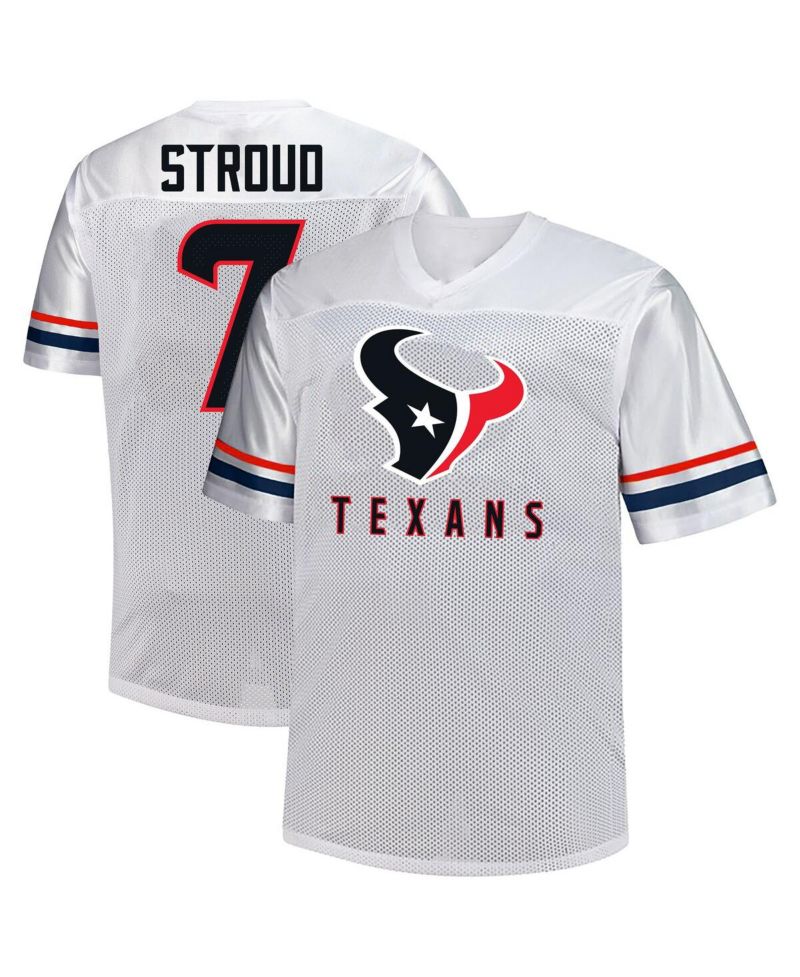 Men's C.J. Stroud White Houston Texans Big & Tall V-Neck Fashion Jersey