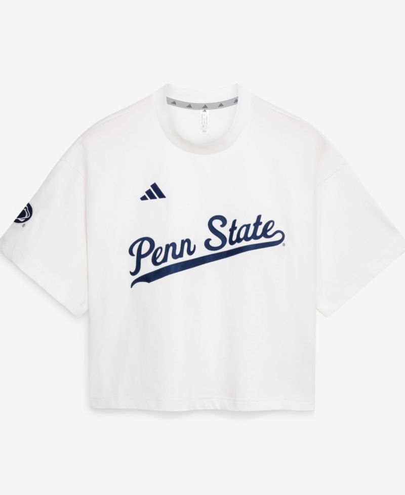 Women's White Penn State Nittany Lions Cropped Baseball Fashion Jersey