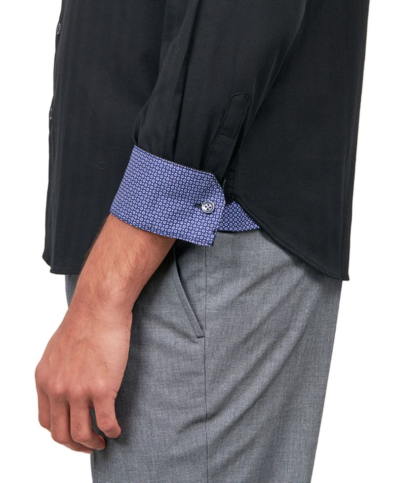Men's Solid Herringbone Shirt