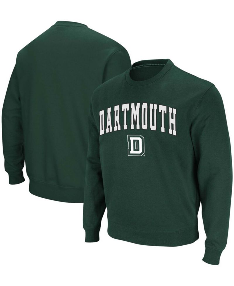 Men's Green Dartmouth Big Green Arch Logo Tackle Twill Pullover Sweatshirt