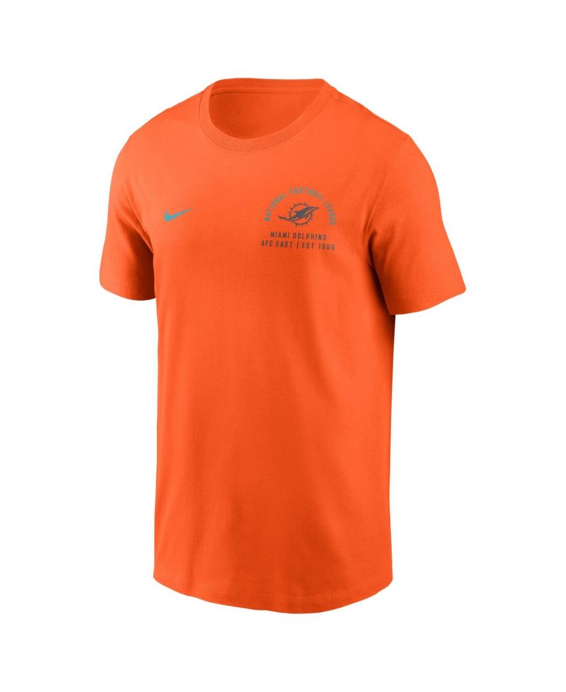Men's Orange Miami Dolphins Split Logo T-Shirt