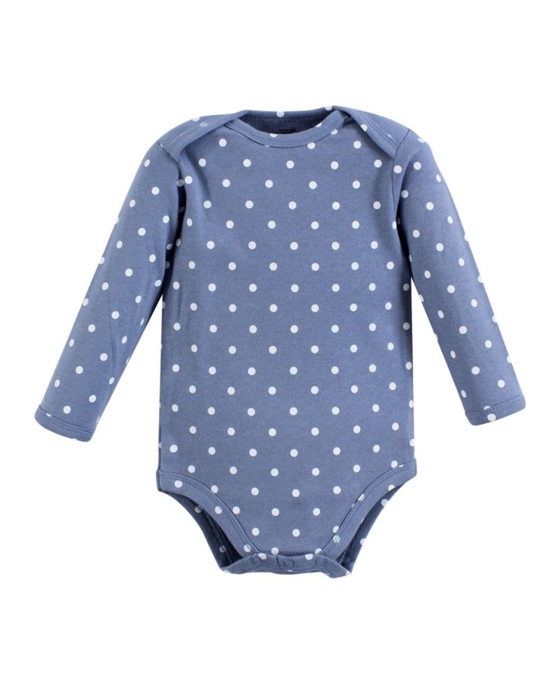 Baby Girls Soft Natural Cotton Long-Sleeve One-Piece Essentials