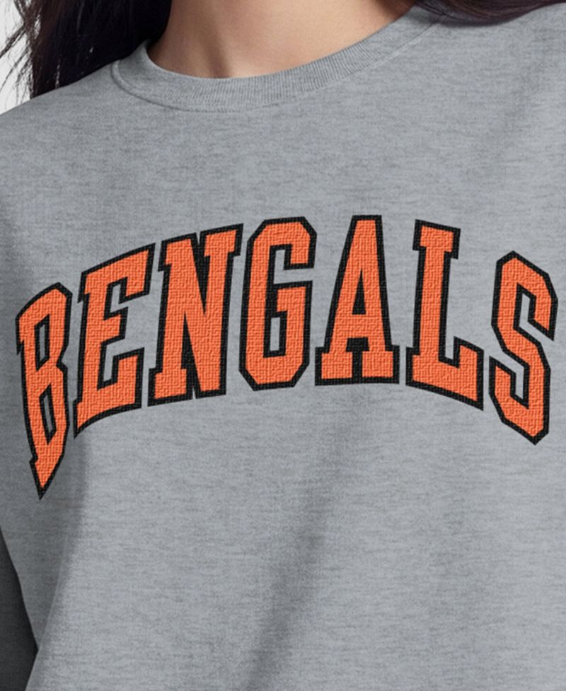 Cincinnati Bengals Women's Contrast Lined Sweatshirt - Heather Gray