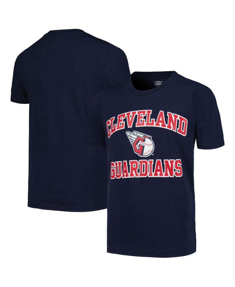 Big Boys and Girls Navy Cleveland Guardians Heart & Soul T-Shirt