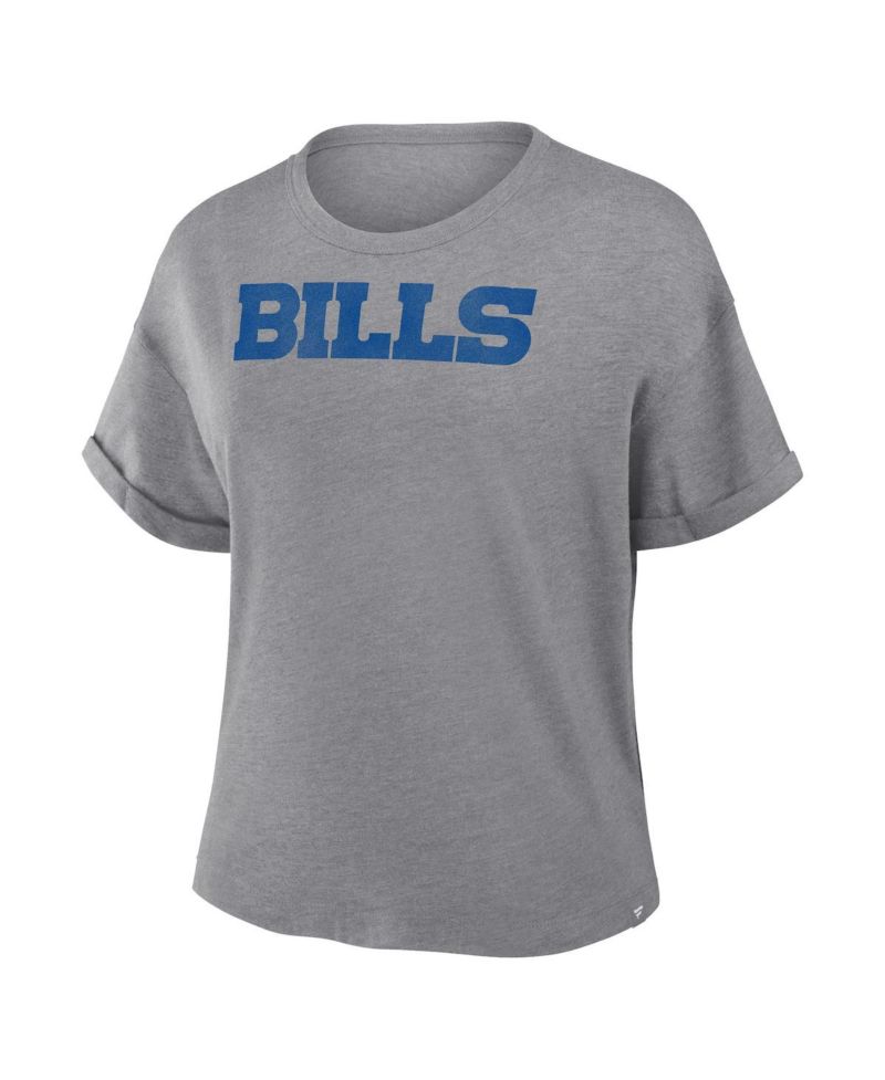 Women's Heather Gray Buffalo Bills Swing Pass Tri-Blend Boxy T-Shirt