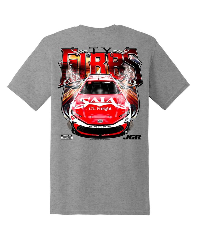 Men's Heather Gray Ty Gibbs Saia Car T-Shirt