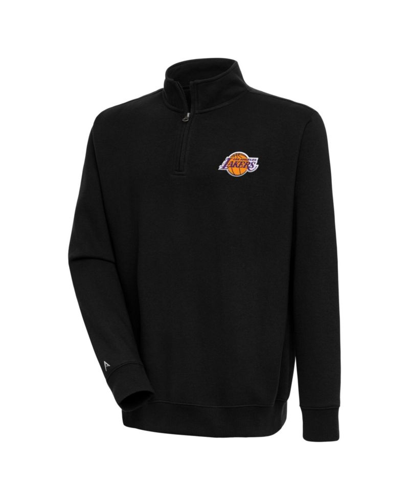 Men's Black Los Angeles Lakers Victory Quarter-Zip Pullover Sweatshirt