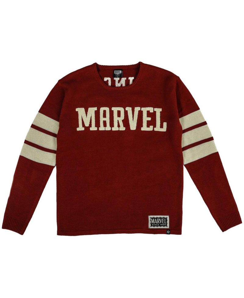 Men's Red Graphic Varsity Sweater