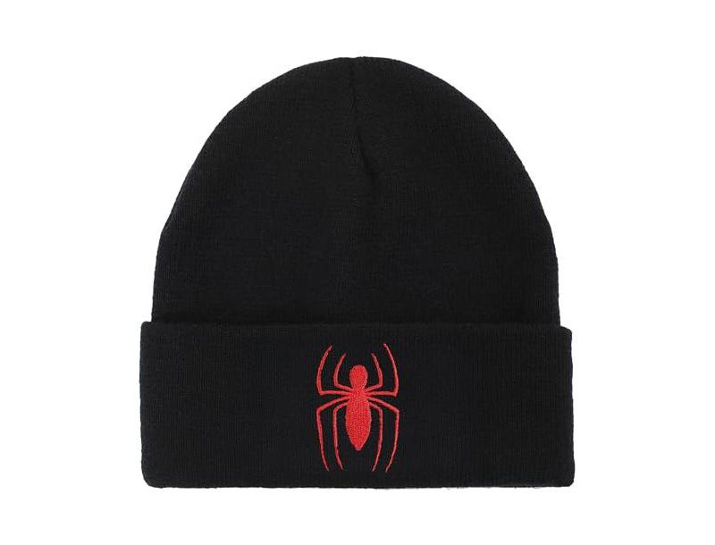 Men's Spiderman Logo Embroidery Standard Cuff Acrylic Knit Beanie Cuff Beanie