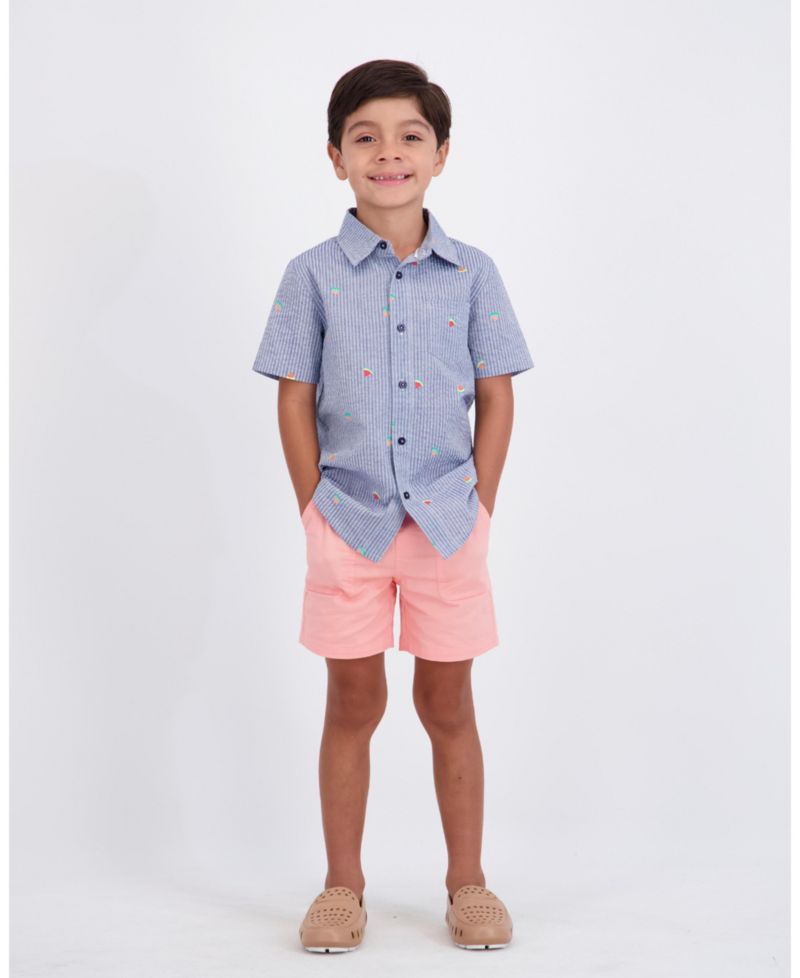 Big Boys Watermelon Seersucker Buttondown Shirt