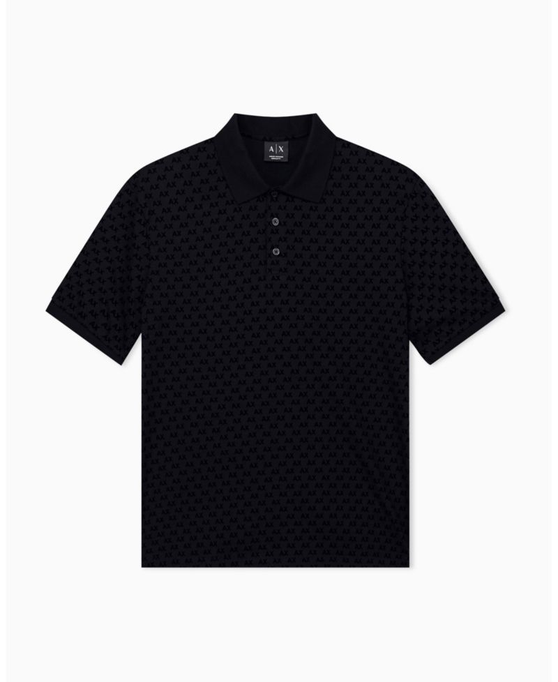 Men's Flocked All Over Logo Polo Shirt
