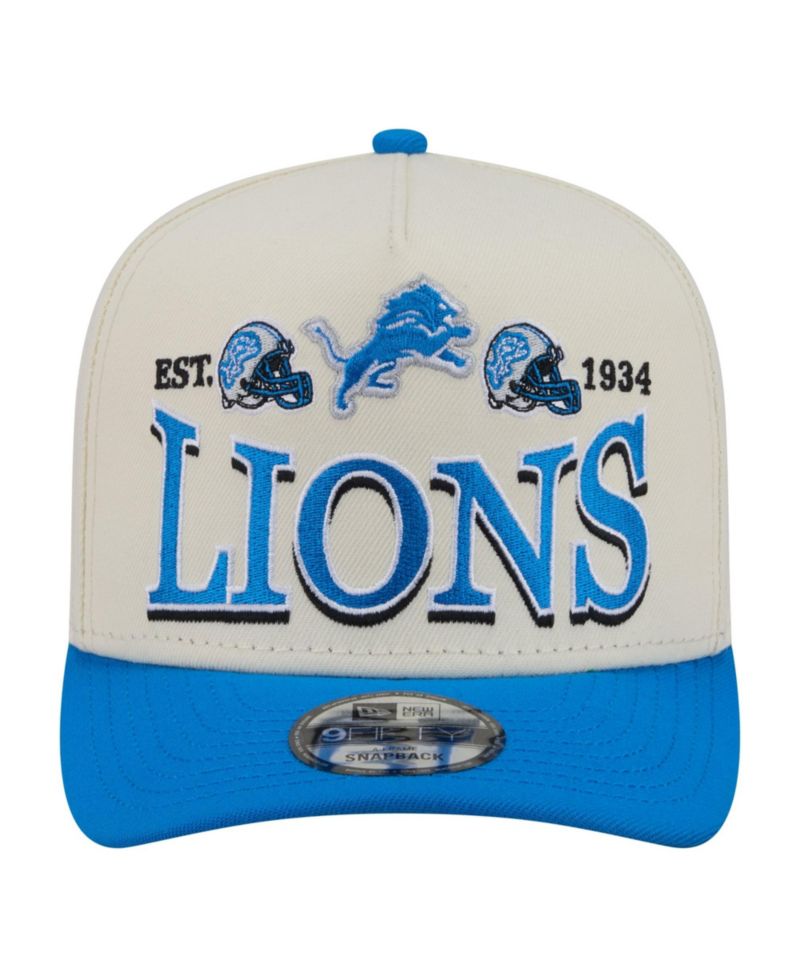 Men's Cream/Blue Detroit Lions A-Frame 9FIFTY Snapback Hat