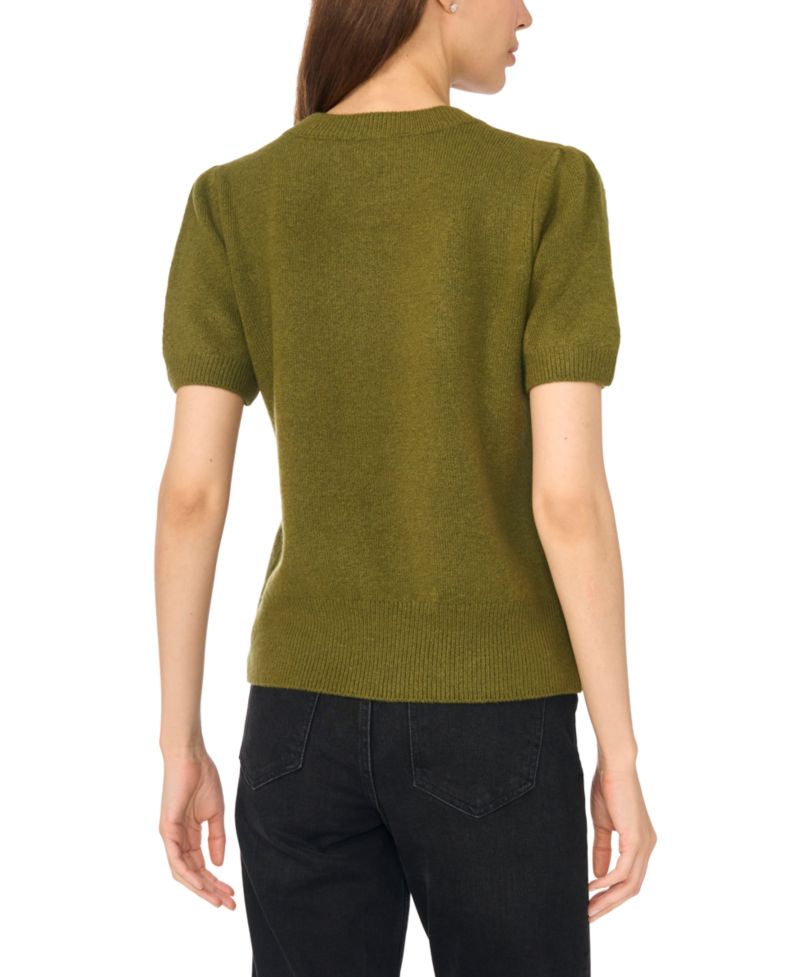 Women's Bow Short-Sleeve Crewneck Sweater