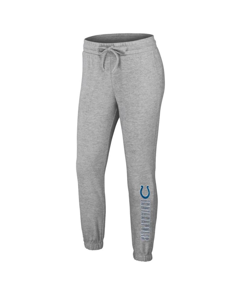 Women's Heather Gray Indianapolis Colts Knit Long Sleeve Tri-Blend T-shirt and Pants Sleep Set