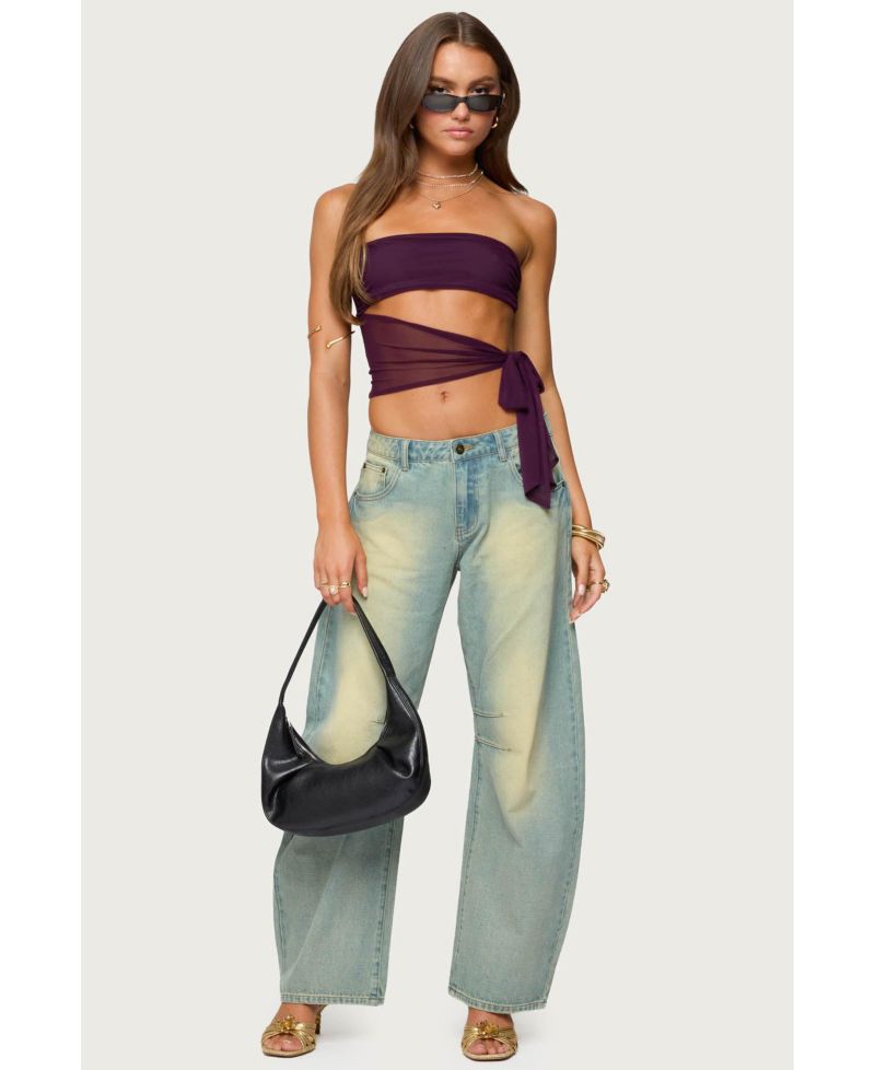Women's Amaro Strapless Side Tie Cut Out Top