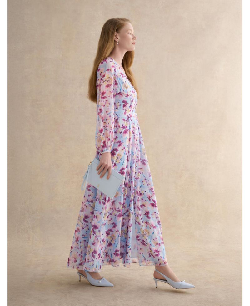 Women's Thea V-Neck Long Sleeve Maxi Dress