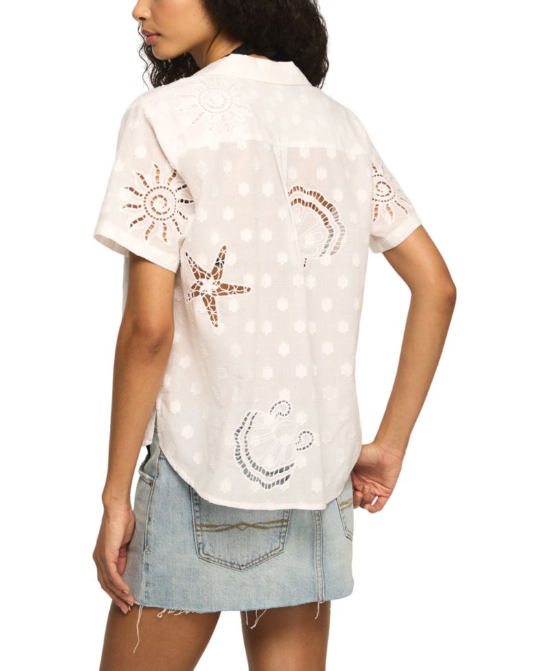 Women's Novelty Tie-Front Short-Sleeve Shirt