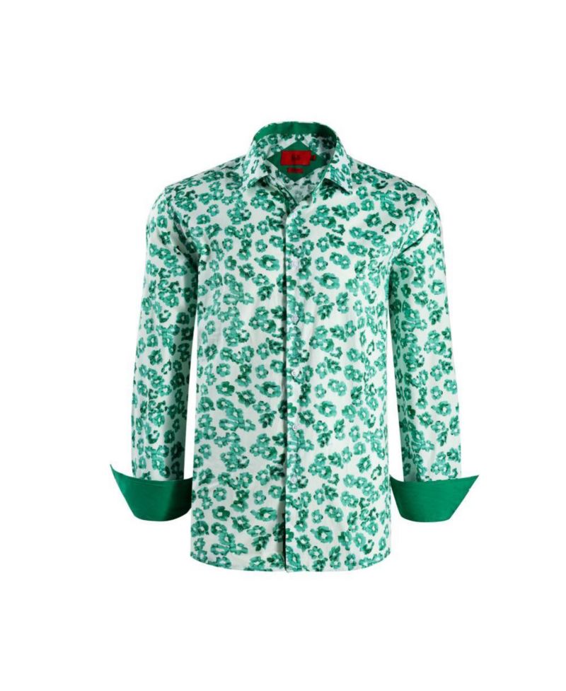 Men's Slim Fit Floral Sport Button-Down Shirt
