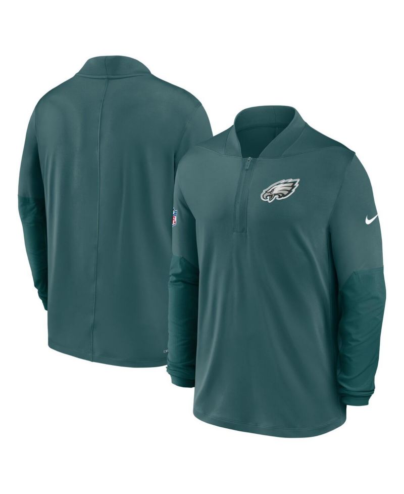 Men's Green Philadelphia Eagles Sideline Dri-FIT Half-Zip Pullover Hoodie