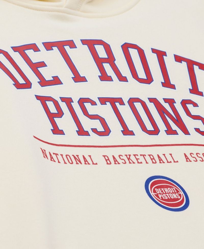 Men's Cream Detroit Pistons Walk-Off Fleece Hoodie